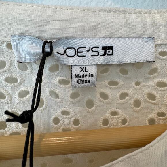 Joe's Jeans Embroidered Eyelet Long Sleeve Cotton Button Up Blouse NEW - Picture 9 of 14